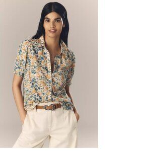 Anthropologie The Aly Puff-Sleeve Blouse by Pilcro new with tag nwt size S ivory